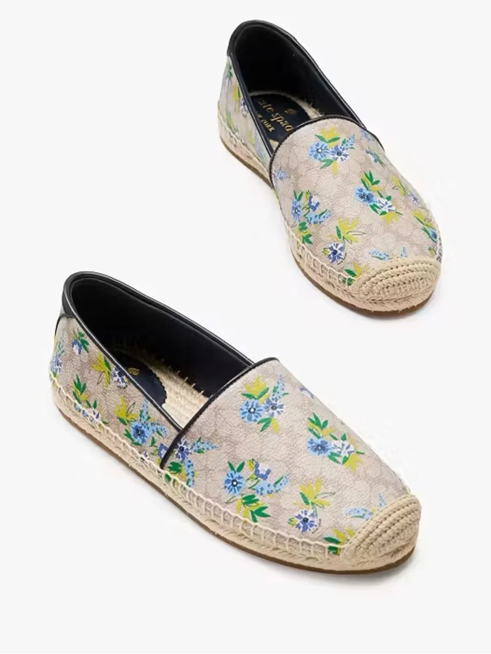 NWT Kate Spade Gwen Espadrilles Flats Coated Canvas Floral Beige Size 10